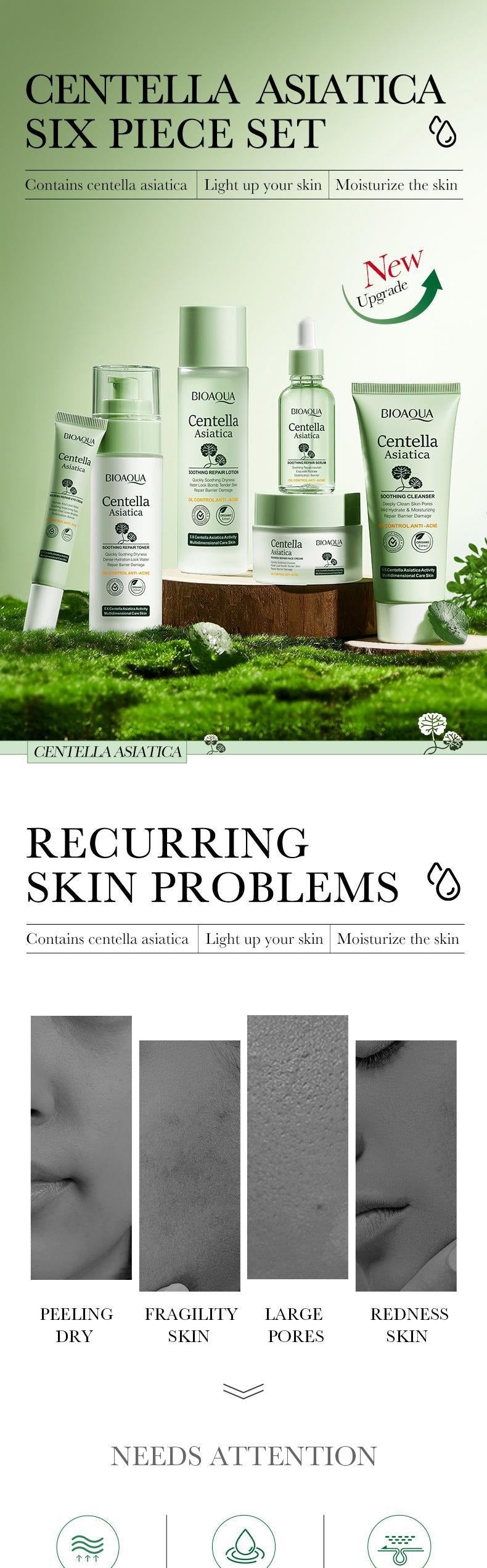 CicaGlow™ - Set de Rutina Facial Completa (6 Piezas)
